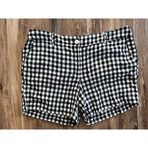 Ann Taylor Loft Women's Gingham Black/White Stretch Pockets Women's Size 12